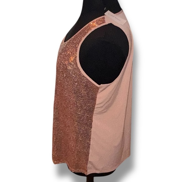 NWT LANE BRYANT Sequin Knit & Woven Tank - Rose Gold 18/20 - Picture 3 of 16